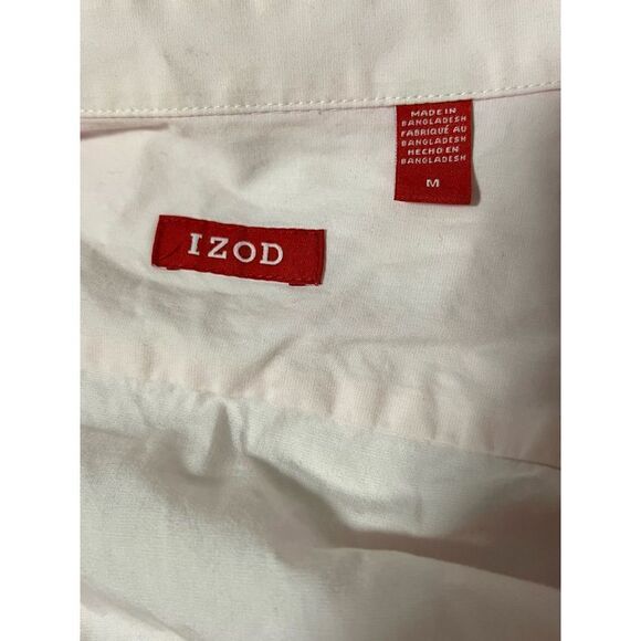 IZOD Pink Button Down Up LS Light Pink Men’s Medium Dress Work Shirt Med Soft Al - Picture 2 of 10